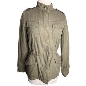 Hinge Designed by Seattle women’s small military green jacket long sleeve full f
